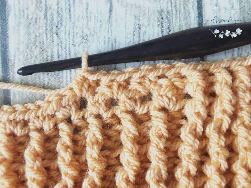 picture of crochet blanket center stitches orange