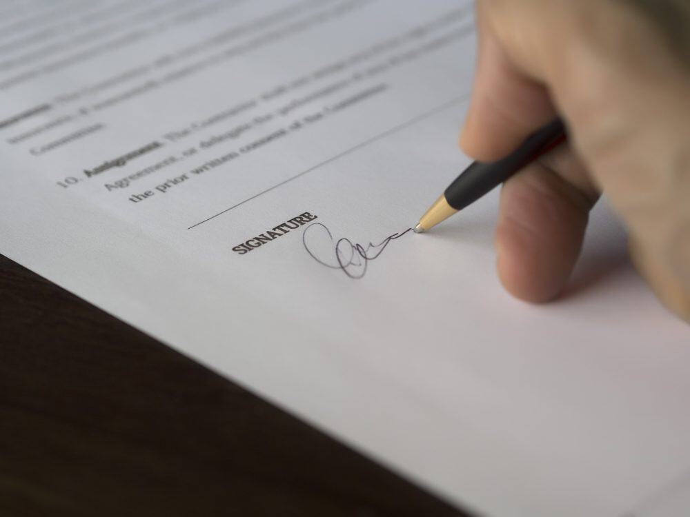 signing a waiver form