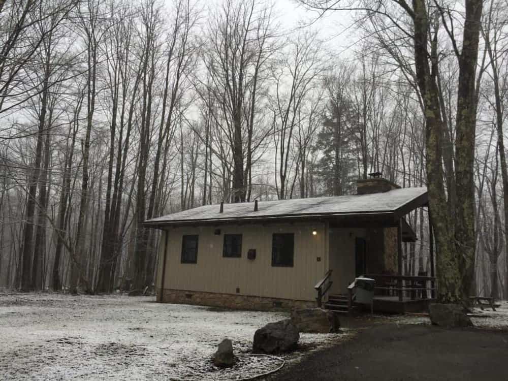 canaan valley cabin snow