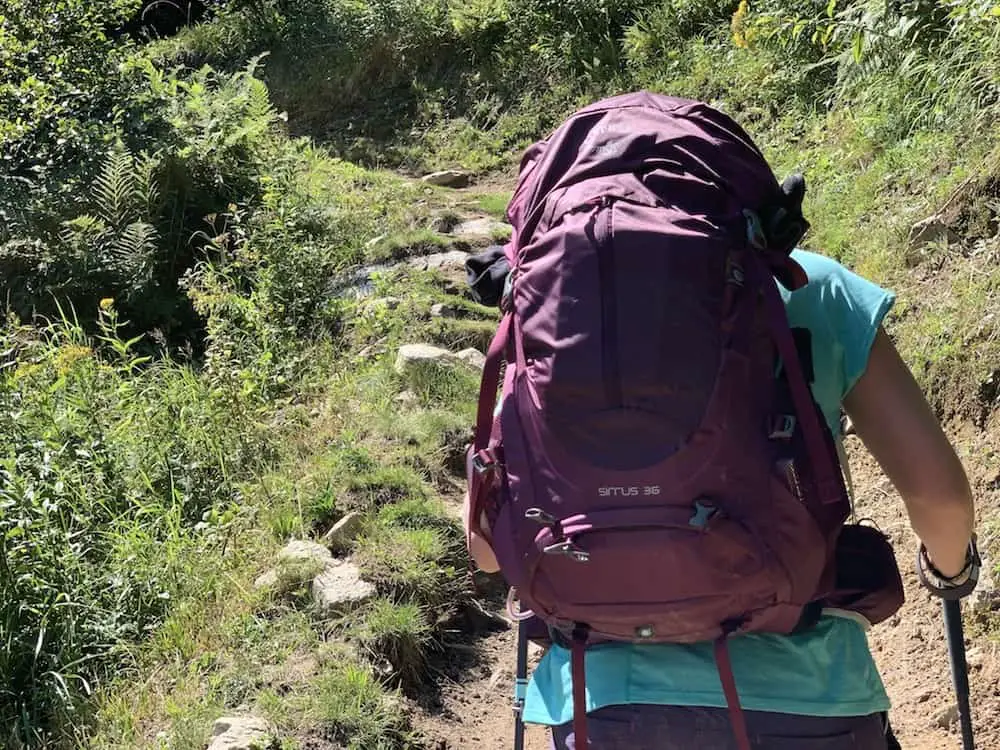 backpack for hiking the tour du mont blanc
