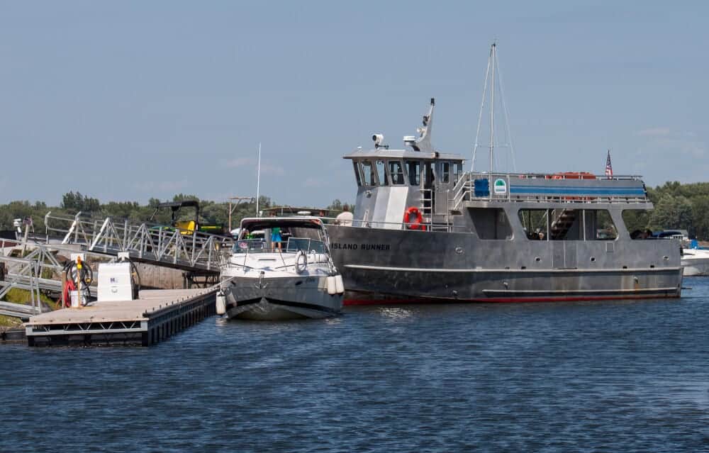 Lake Champlain Islands The Island Runner Ferry, which runs between Burton Island State Park and Kamp Kill Kare State Park.