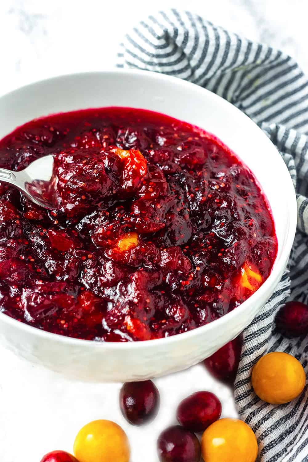 Cranberry Ground Cherry Sauce - Healthier Steps