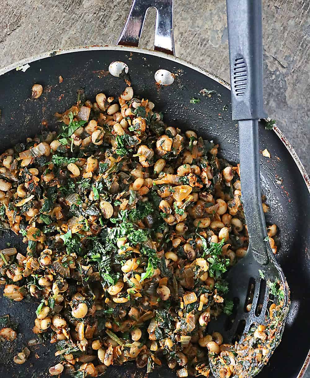 Photo of cooking Black Eyed Peas Greens Filling