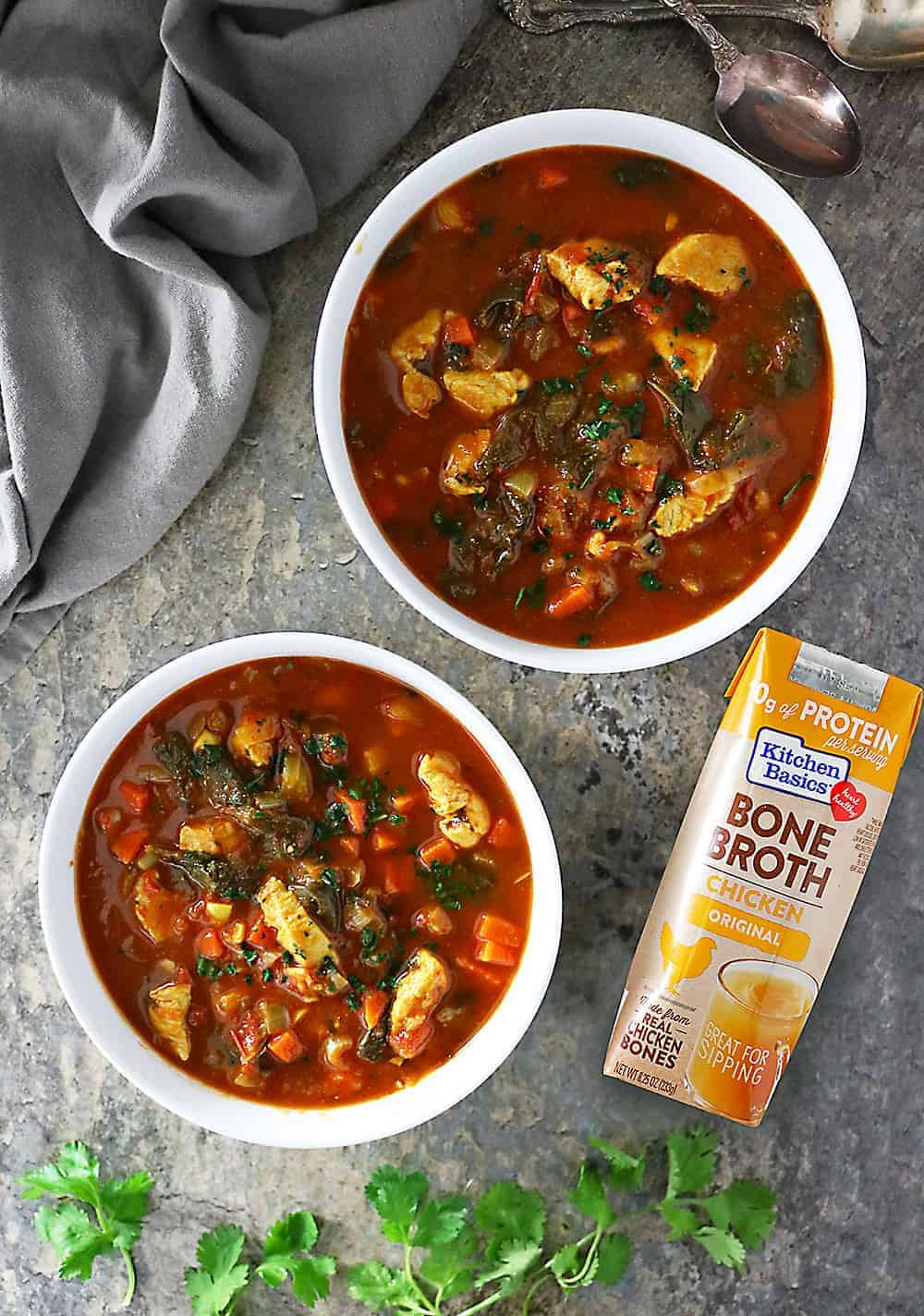 Kitchen Basics Bone Broth In Easy Turkey Spinach Soup Photo