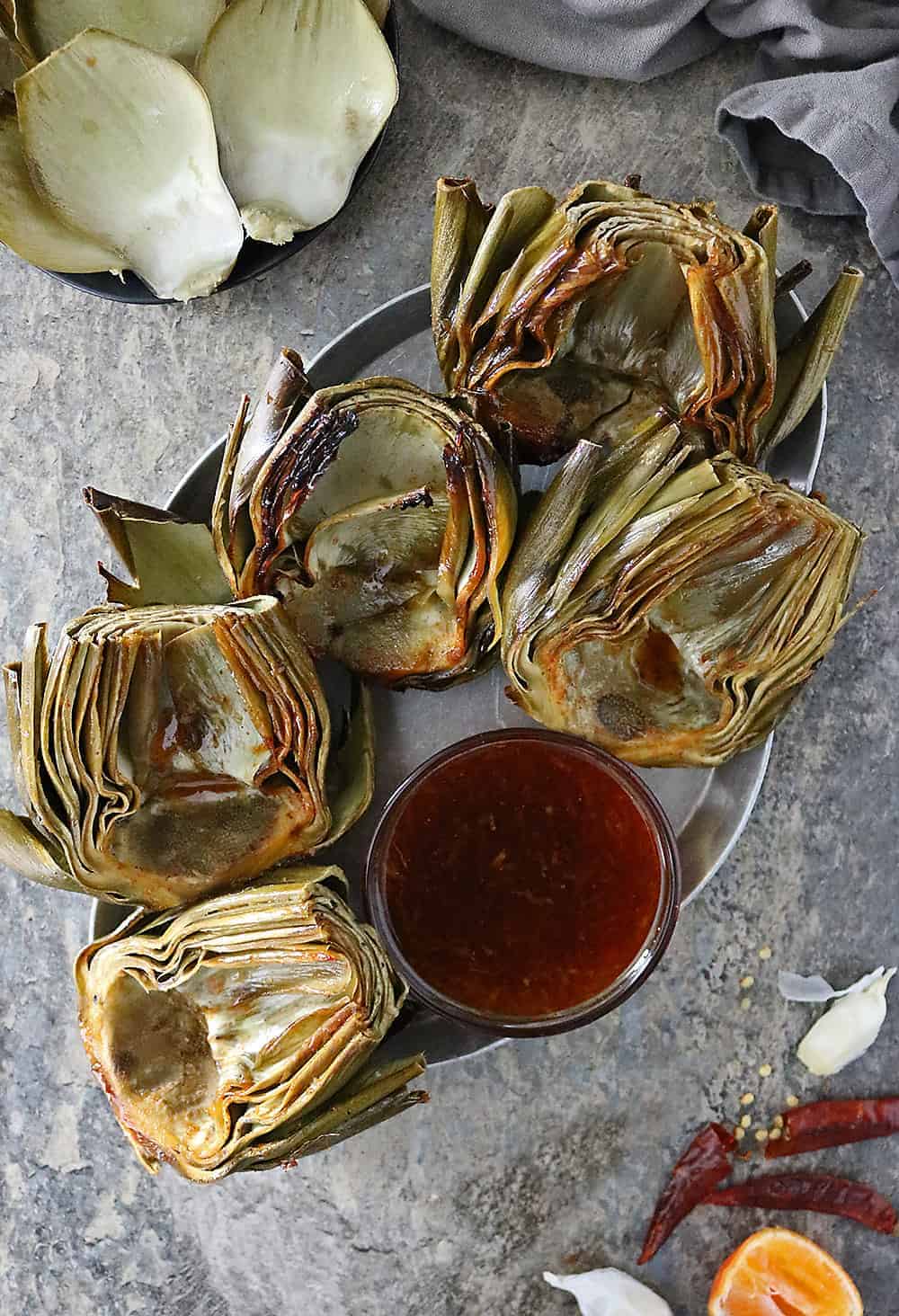 Baked Orange Chili Artichokes