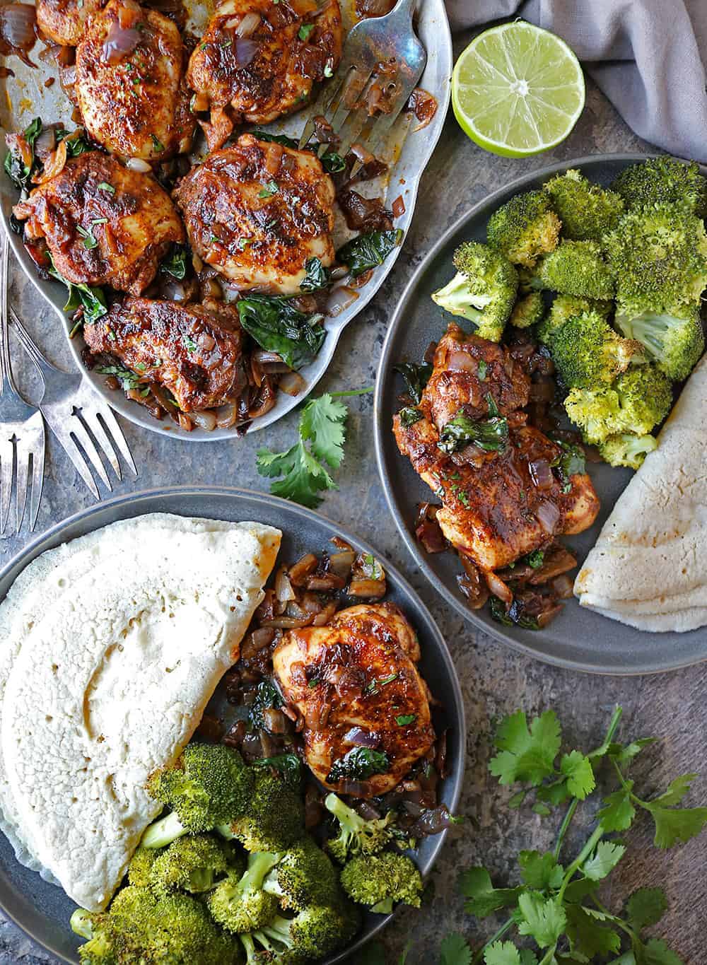 Super Simple Za'atar Ras el hanout Chicken Spinach Saute