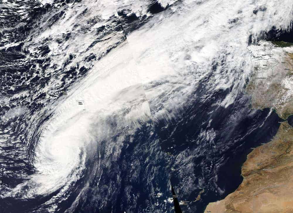 NASA-NOAA’s Suomi NPP satellite passed over the Eastern Atlantic Ocean and captured a visible image of Hurricane Leslie. Credit: NASA Worldview, Earth Observing System Data and Information System (EOSDIS)/NOAA