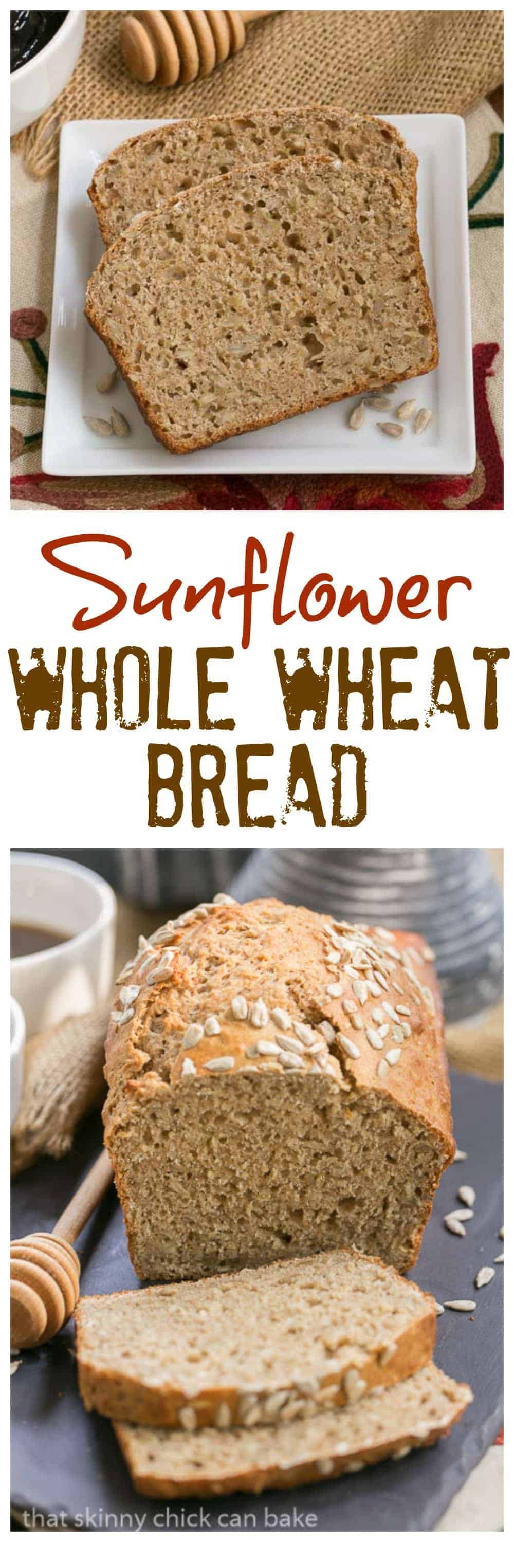 Sunflower Whole Wheat Bread - A whole wheat quick bread with oats, buttermilk and sunflower seeds! Sunflower Whole Wheat Bread