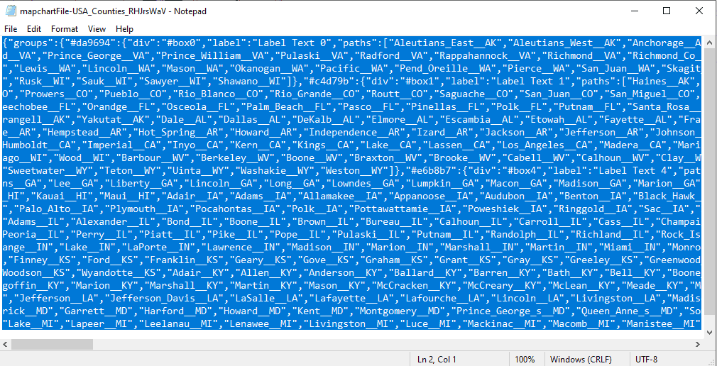 map configuration text file