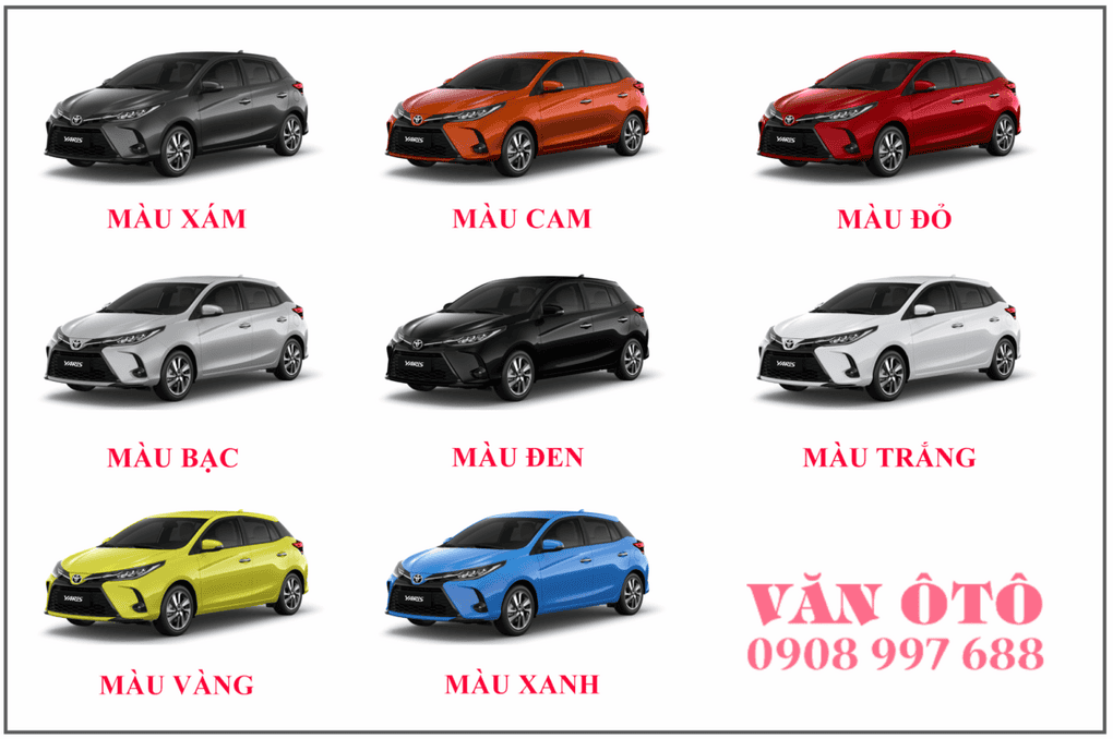 Bảng Màu xe Yaris 2020