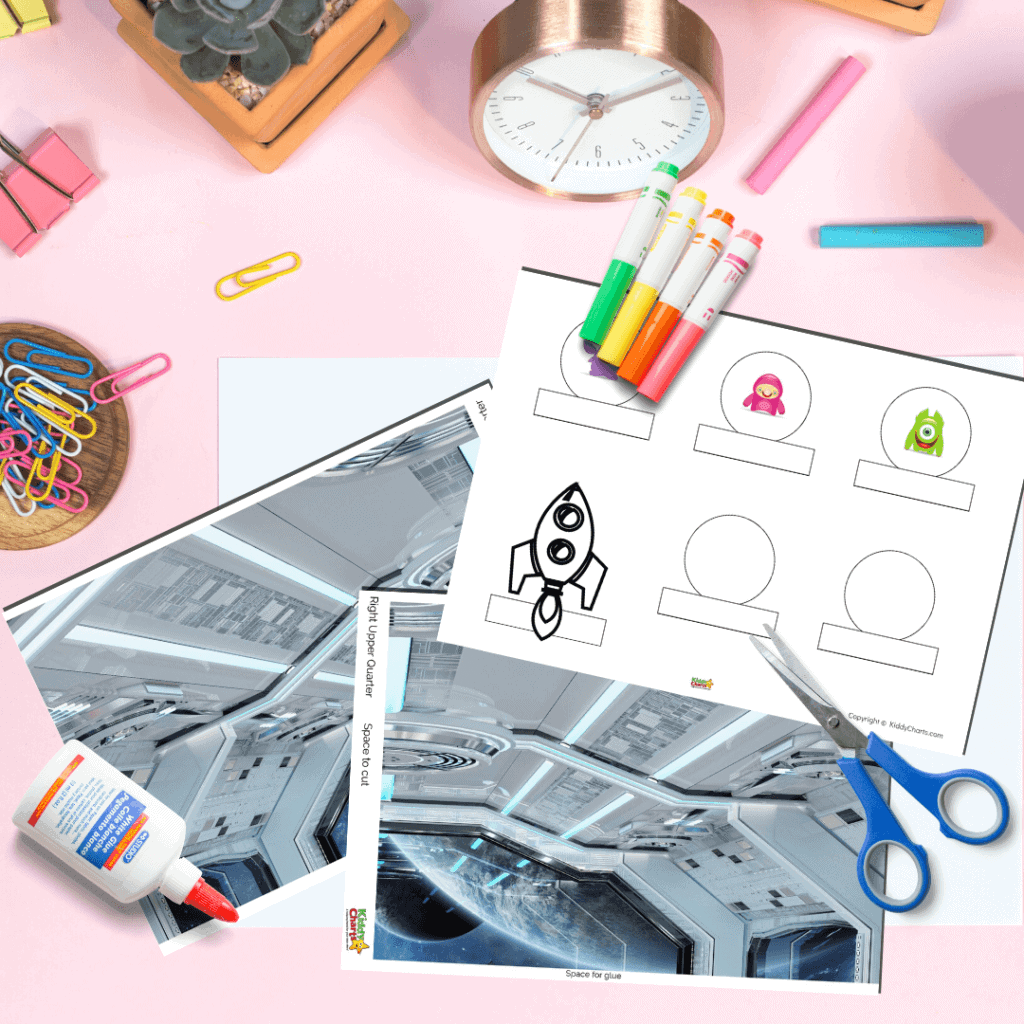 Alien Finger Puppets Template for Kids