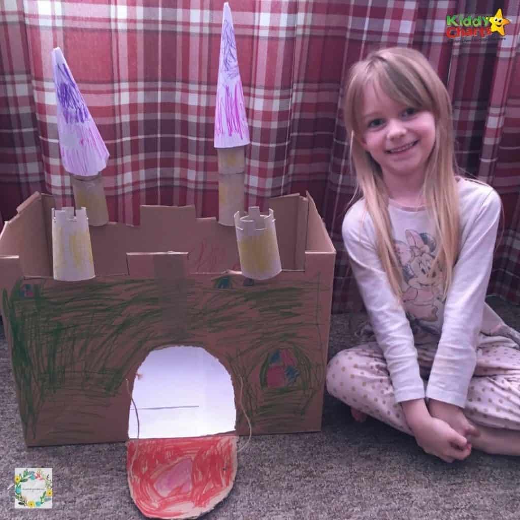 Cardboard box craft castle