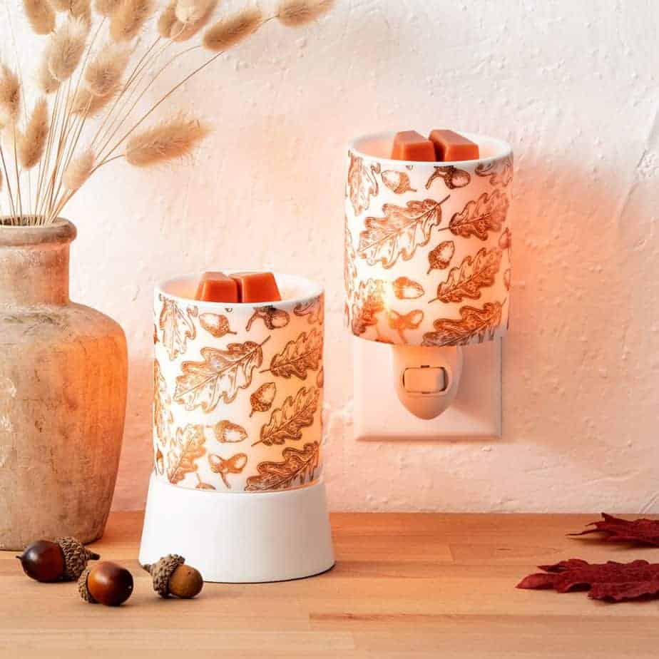 Fall Foliage Scentsy Mini Wax Warmer and Fall Foliage Scentsy Tabletop Wax Warmer