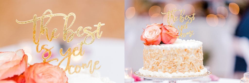 wedding cake, wedding cake topper, the best yet to come, captured by chicago IL wedding photographer bozena voytko