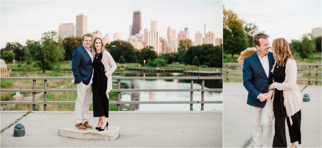Chicago Lincoln Park zoo bridge engagement session pictures
