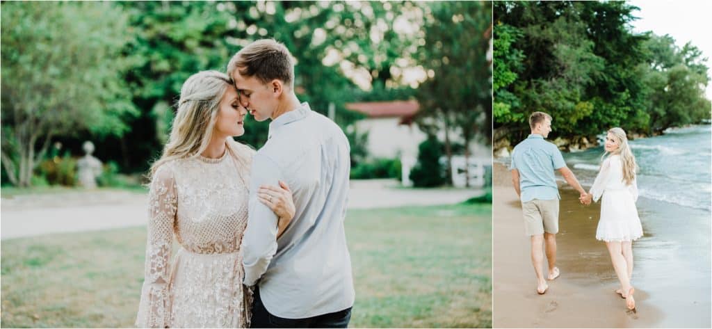 romantic sunset couples session at the beach