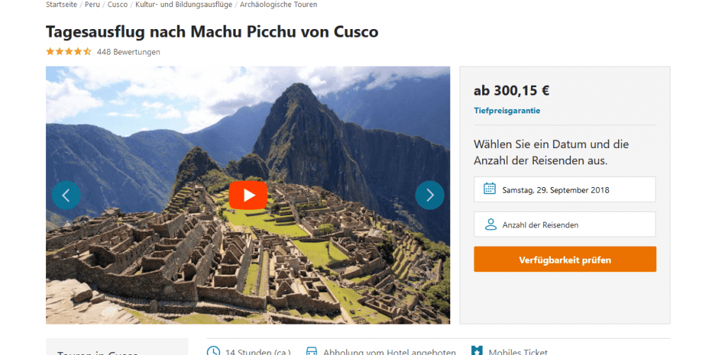 Screenshot Deal 7 Weltwunder reise Tagesausflug nach Machi Picchu Screenshot Deal 7 Weltwunder reise Tagesausflug nach Machi Picchu