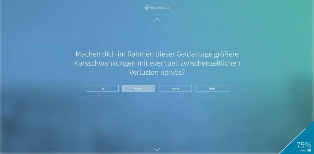 Schritt 9: Abfrage zu deine Risikotoleranz
| Bildquelle: Screenshot von VisualVest