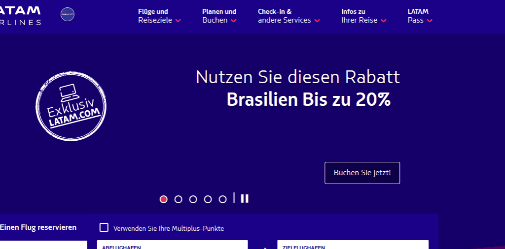 Deal-Screenshot - LATAM Airlines Deutschland Offizielle Website LAN und TAM sind jetzt LATAM LATAM Airlines Deutschland Offizielle Website LAN und TAM sind jetzt LATAM