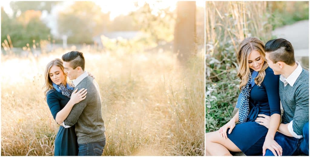 golden hour chicago Lincoln Park engagement session by bozena voytko
