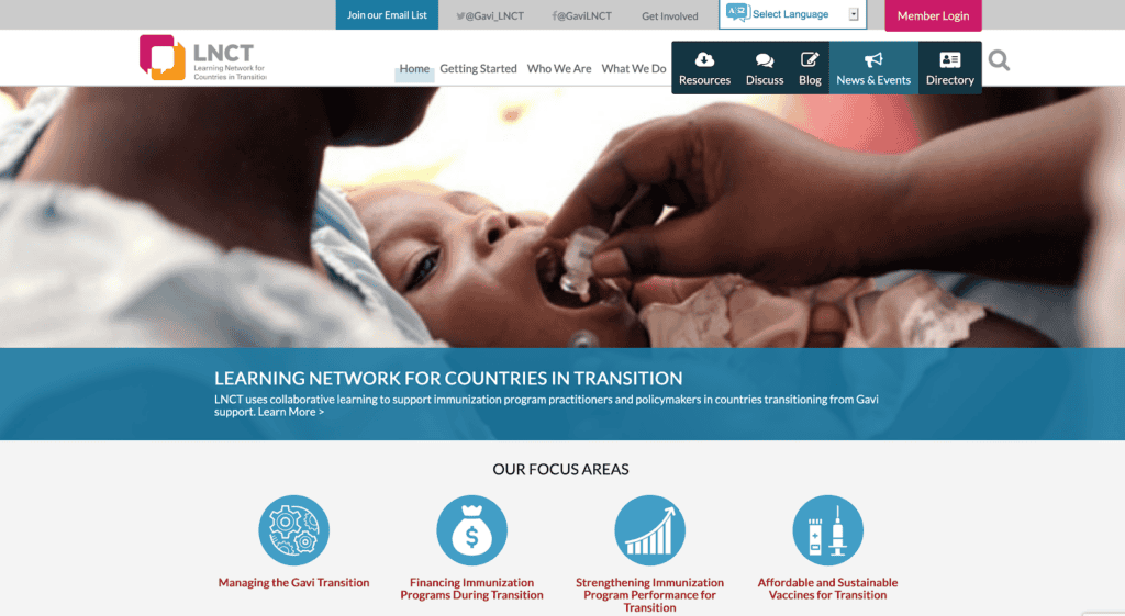 The Learning Network for Countries in Transition is an example of a top nonprofit website.