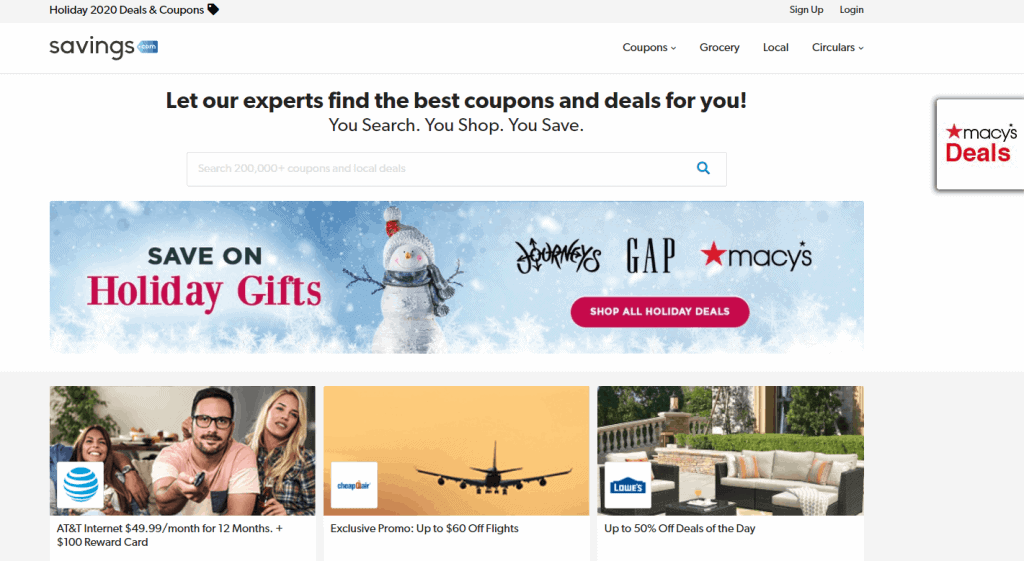 Couponbox website for savings when shopping online