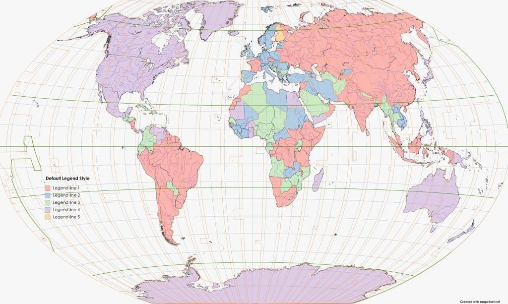 world advanced map with default legend style
