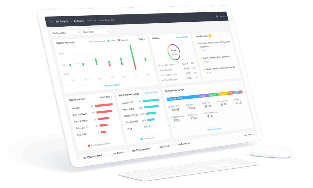 Nutanix Files : analytics de serveurs de fichiers