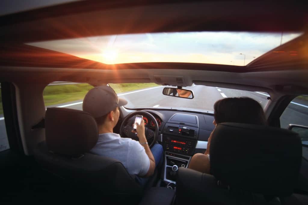 driving a car couple