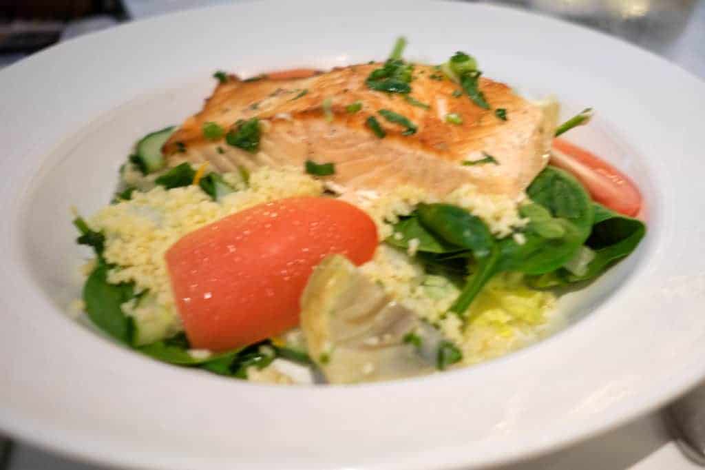 Grilled Salmon Salad at Triton's Disney Wonder Lunch