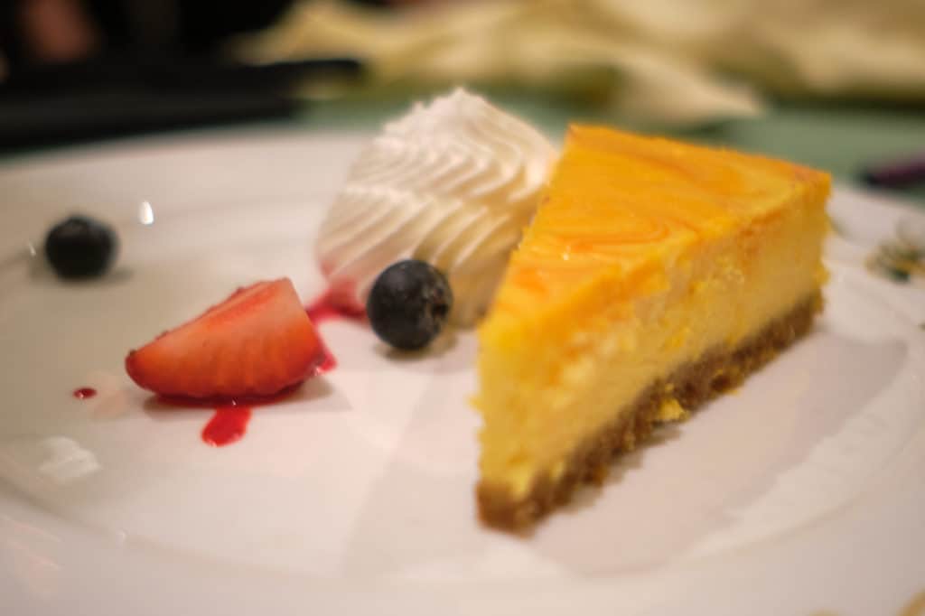 Mango Marble Cheesecake at Tiana's Place the Disney Wonder