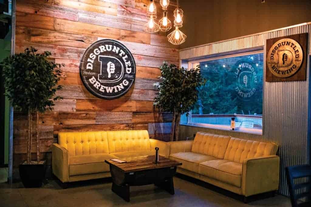 Seating area in Disgruntled Brewing.
