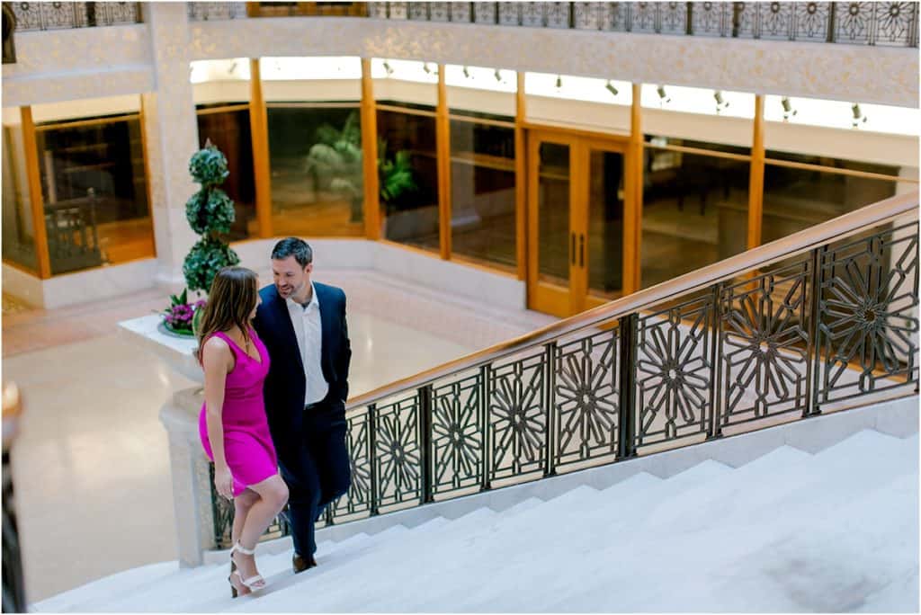 Chicago Board of trade engagement session at The Rookery Building Engagement Session