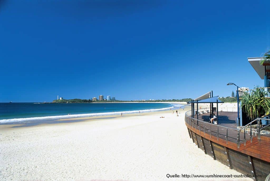 Mooloolaba Beach an der Sunshine Coast