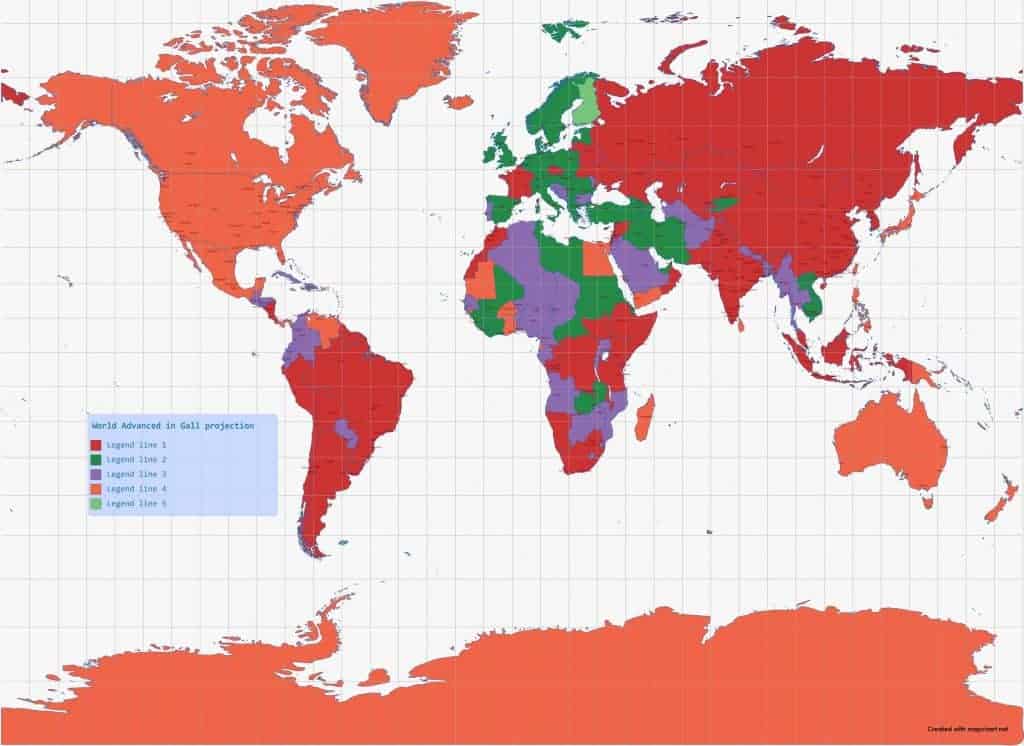 world map gall projection
