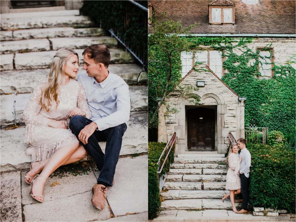 posing for engagement session