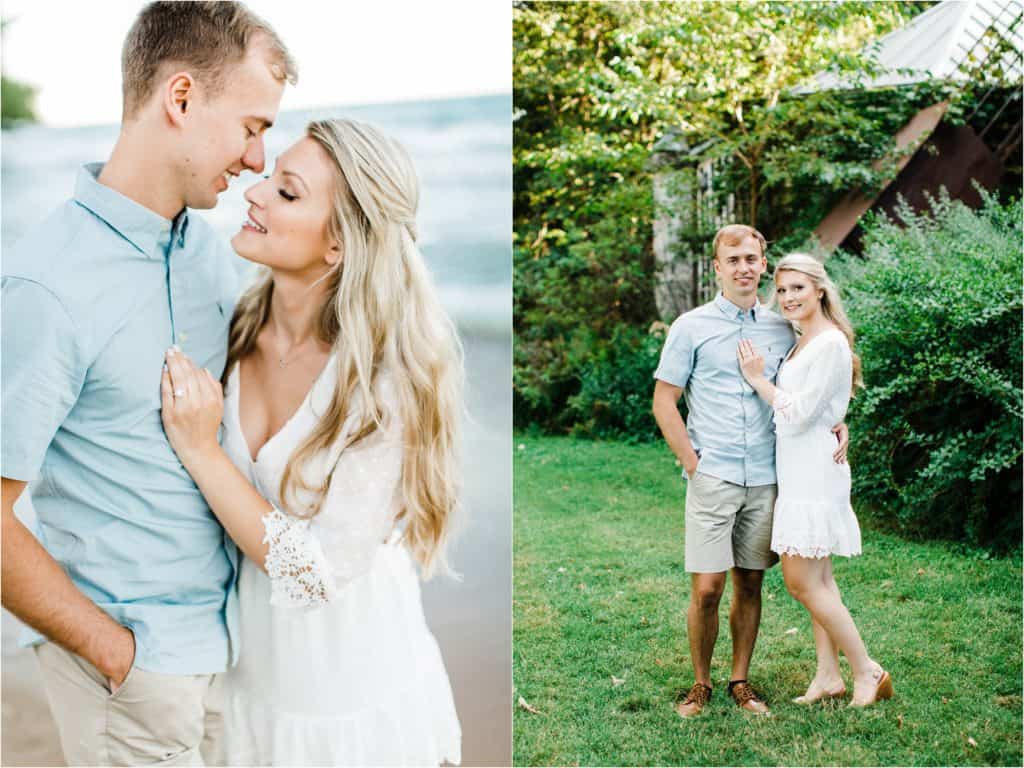 Engagement session on the beach in Evanston