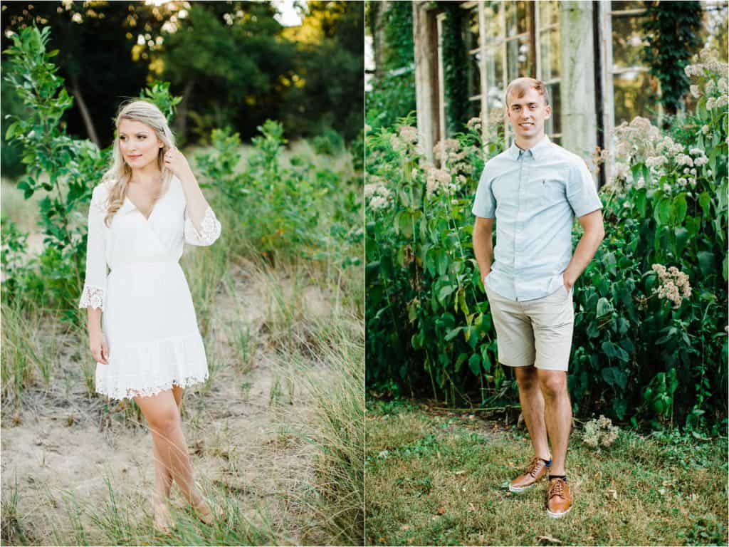 bride and groom at their engagement session pictures