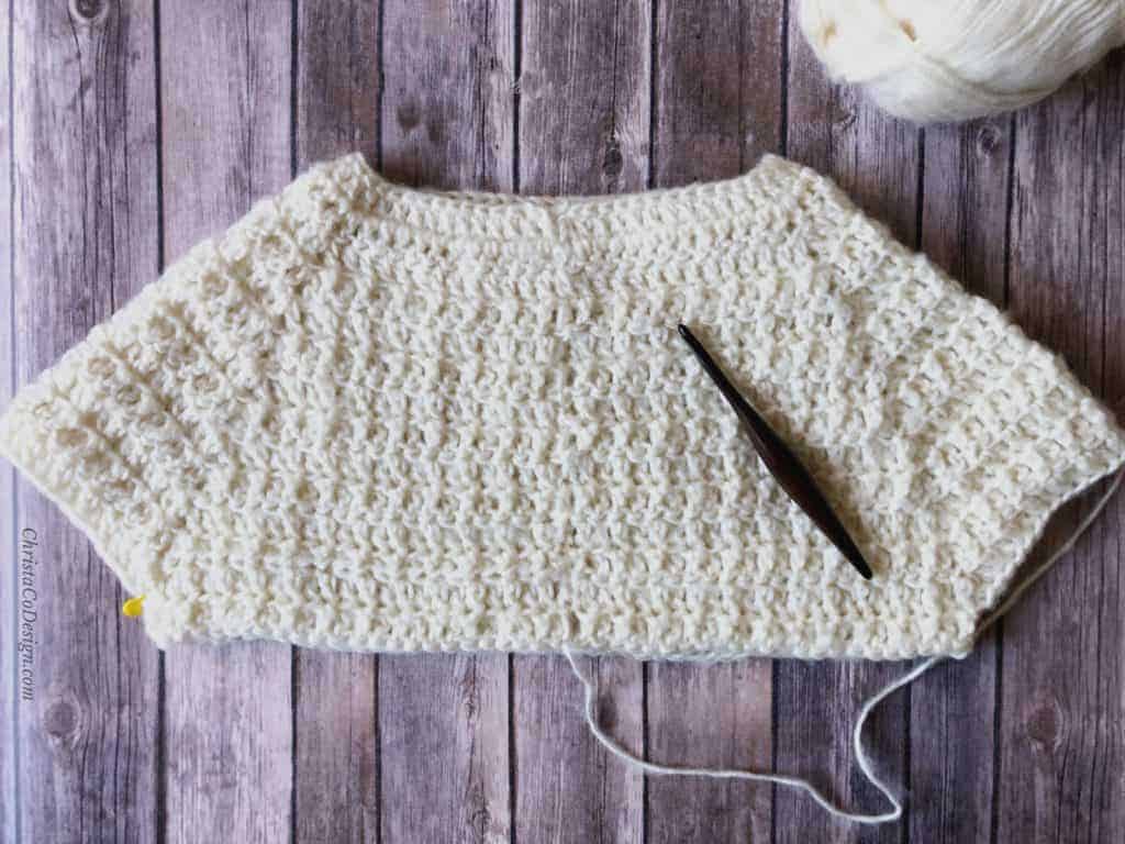 picture of sweater divided for body and sleeve crochet pattern free