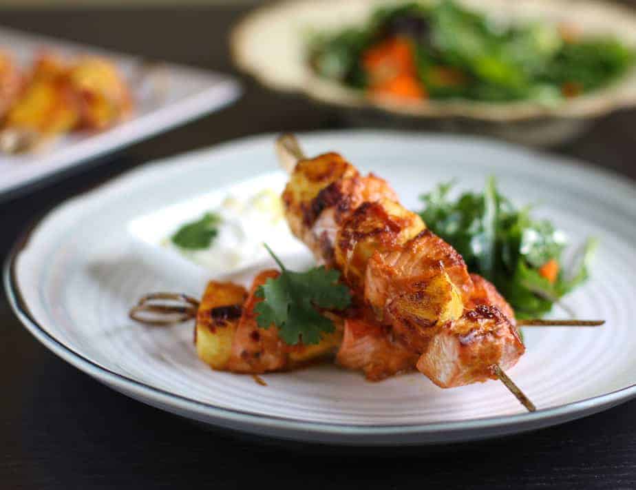 Salmon and Pineapple Kebabs
