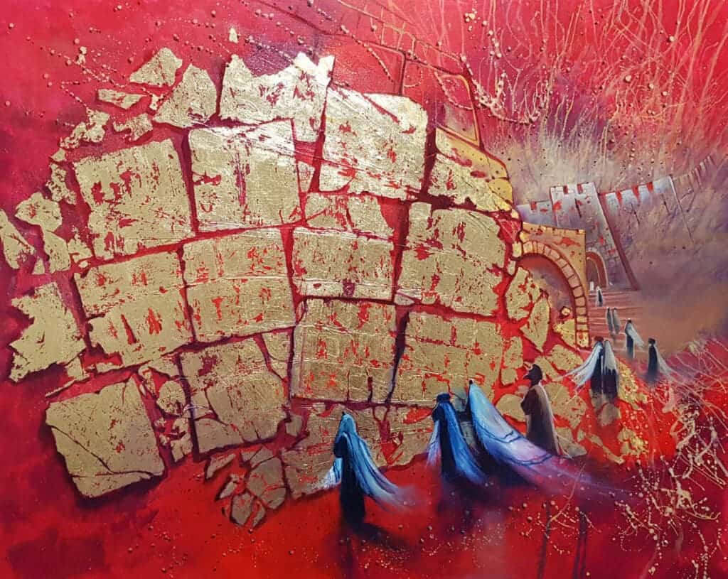 abstract jerusalem painting kotel