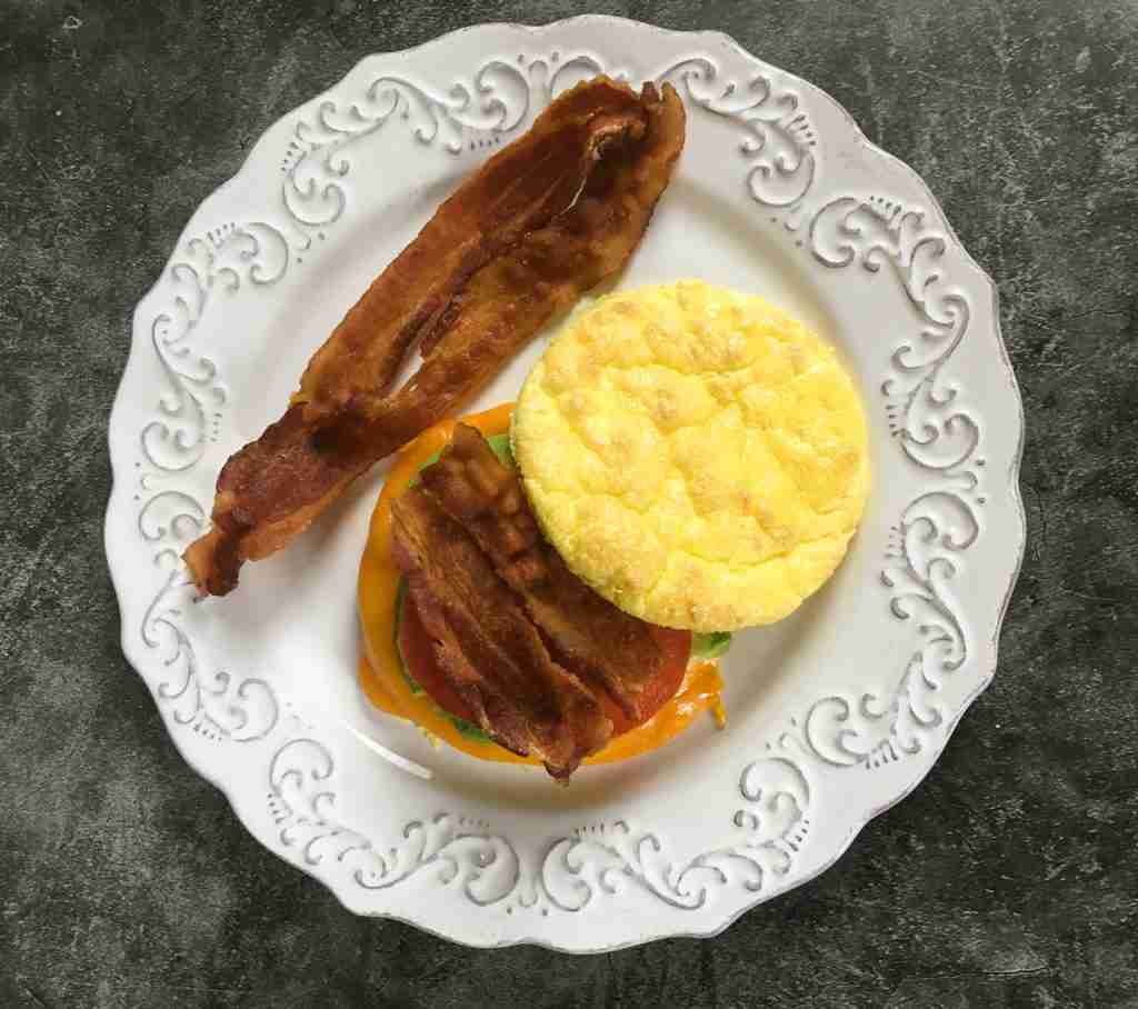 Keto Avocado Cheddar Breakfast Sandwich with No-Carb Cloud Bread