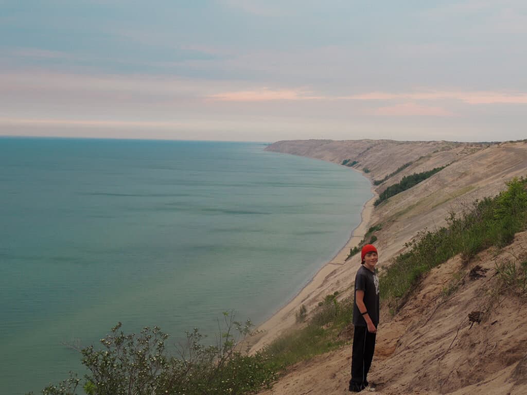 Pictured Rocks National Lakeshore A view of Lake Superior from the Log Slide overlook in Pictured Rocks National Lakeshore