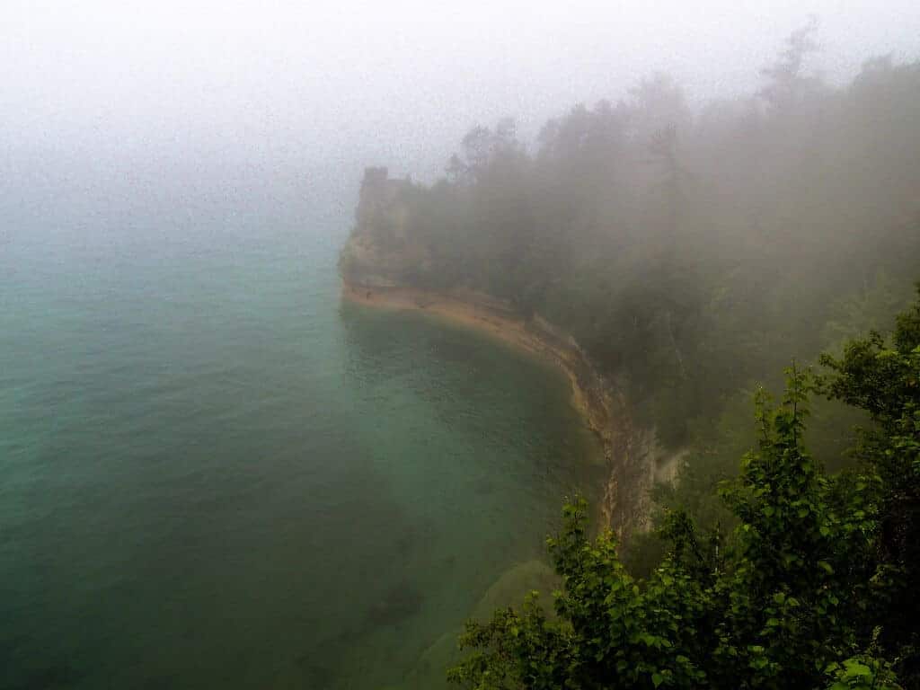 Pictured Rocks Hiking A foggy view of Lake Superior from Pictured Rocks National Lakeshore