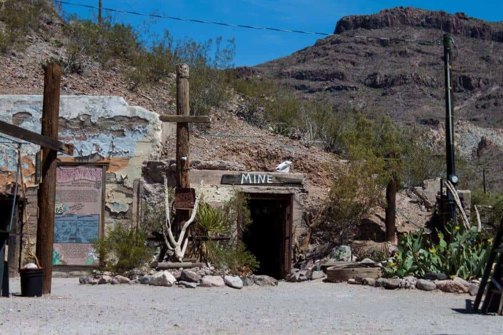 Oatman Arizona a restored mine for tourists in Oatman, Arizona