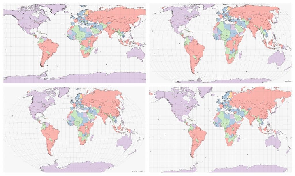 four_map_projections