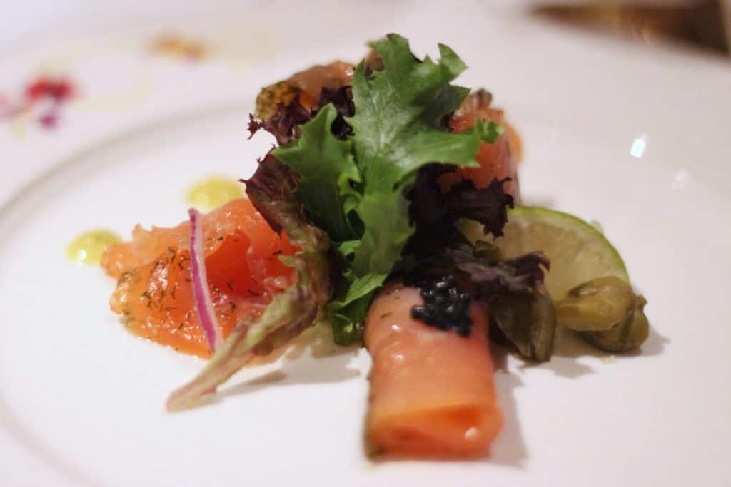 Royal Marinated Salmon Rapunzel's Royal Table Thug Menu Transatlantic Cruise Disney Magic