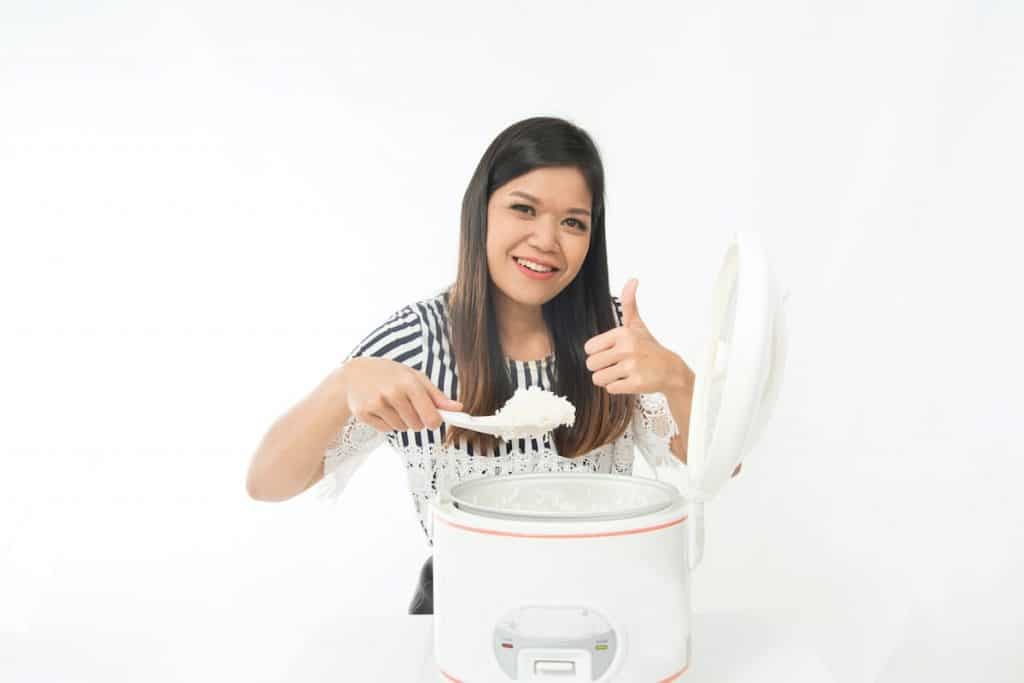 do this if rice cooker burns rice, being happy with the result