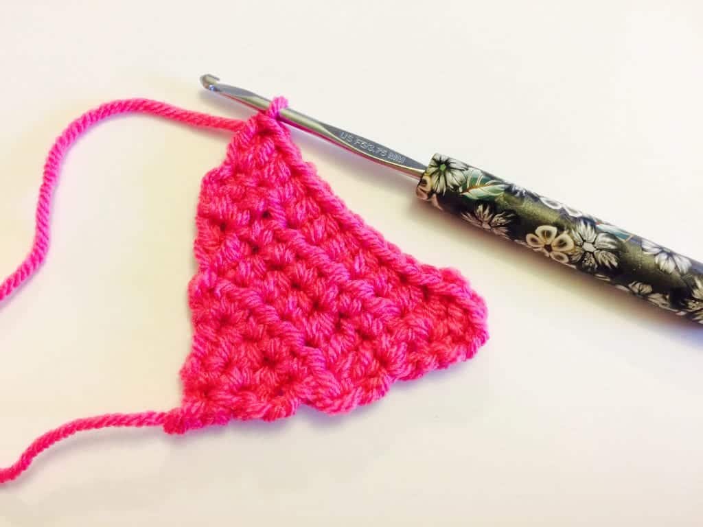 picture of pink crochet heart wip hook