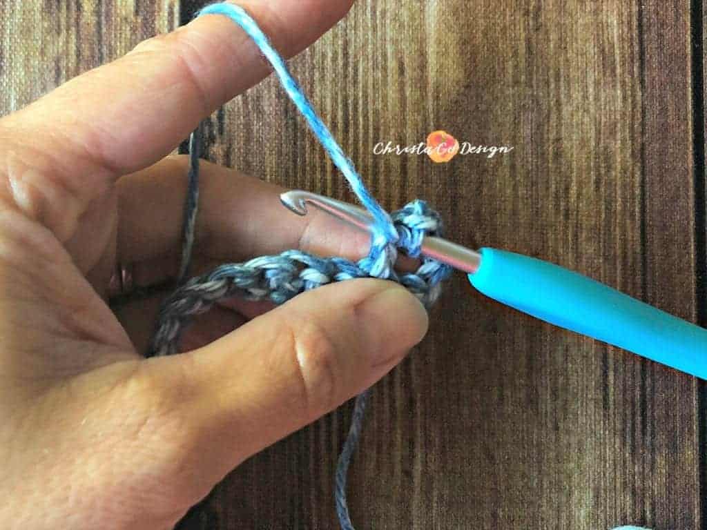 picture of insert hook for crochet bead stitch tutorial